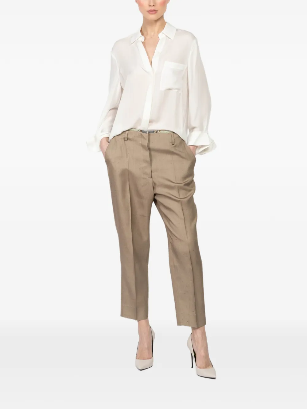 IBRIGU silk trousers - Beige