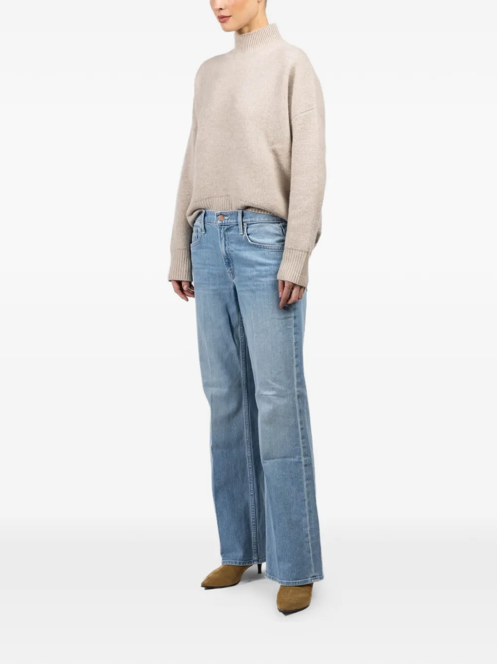  Mother Bookie Sneak Pocket Denim Jeans - Blue 