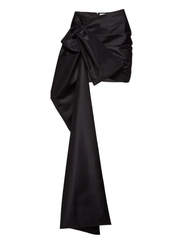 Magda Butrym Bow Draped Mini Skirt in Black
