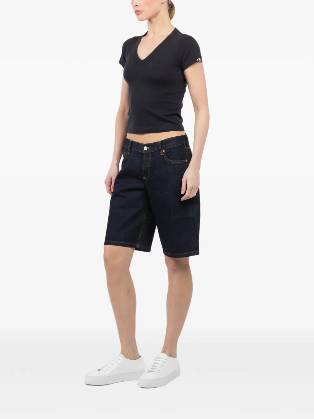  Still Here Pocket Denim Shorts - Blue 