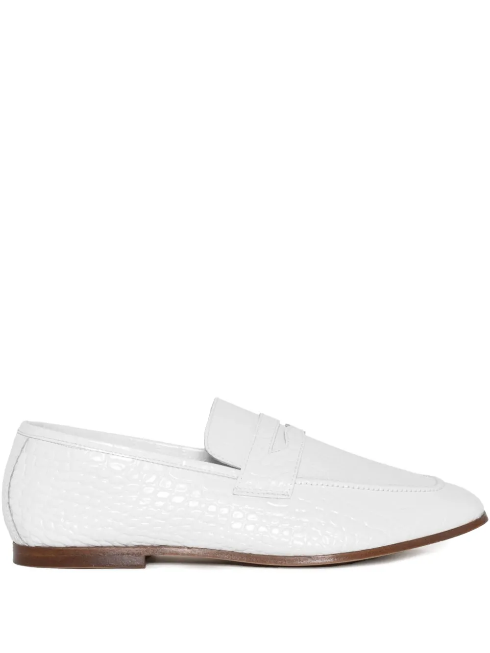 Sophique Milano crocodile-effect loafers - Bianco