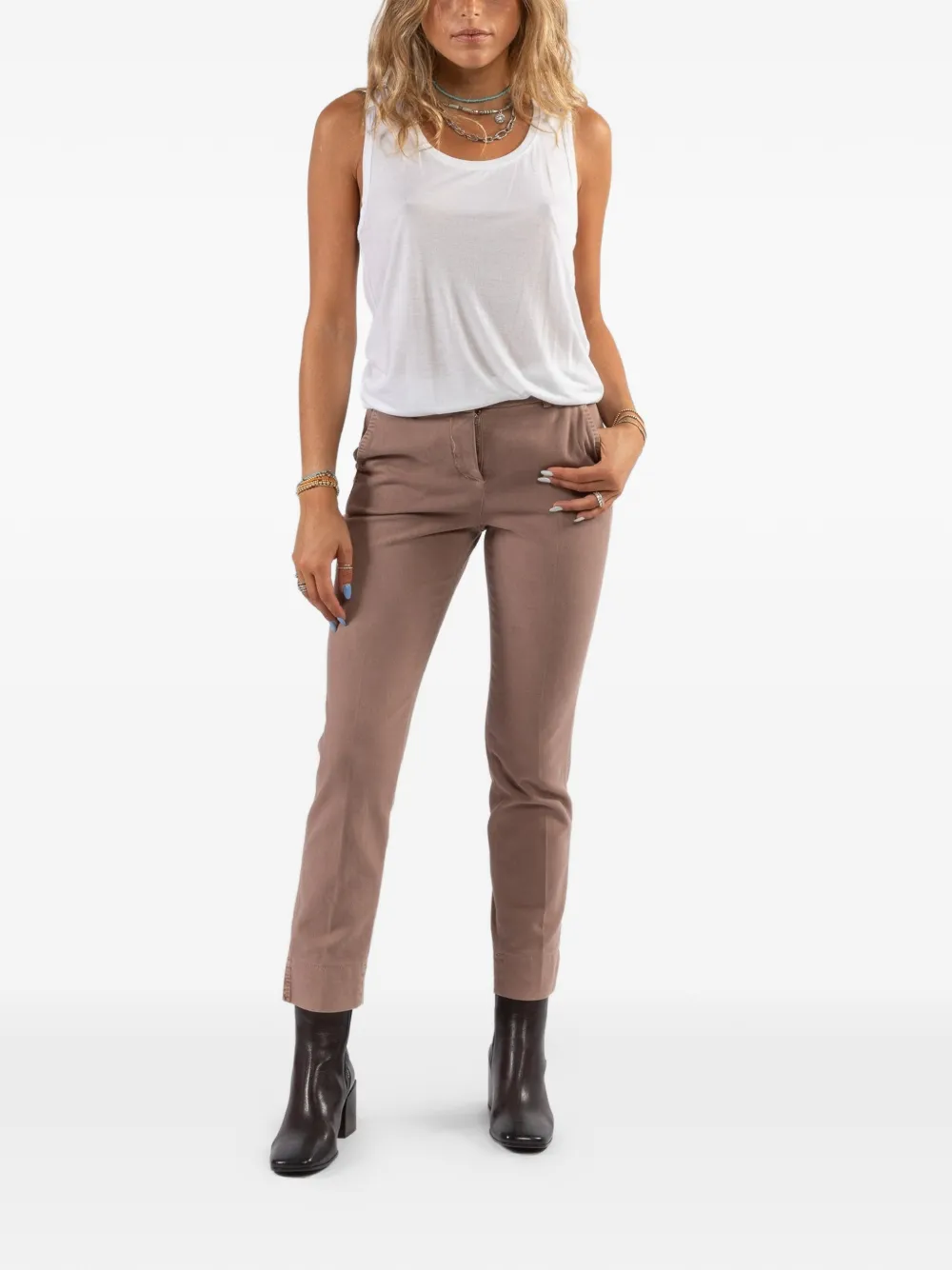 Peserico press-crease chino pants - Roze