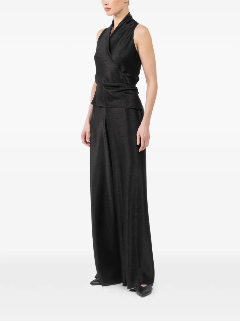  Peter Cohen Wrap-design Blouse - Black 