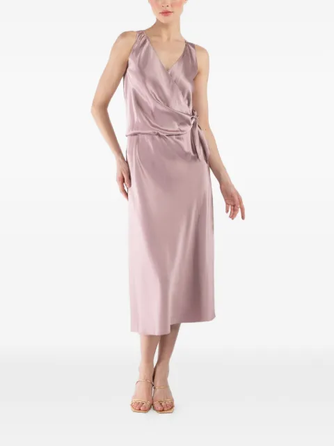 Peter Cohen Sketch tie V-neck midi dress