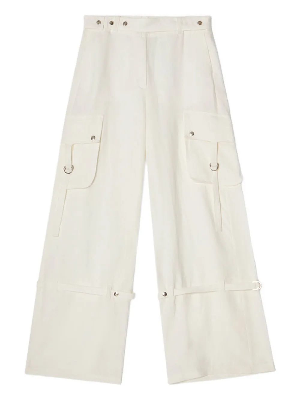 Teurn Studios cargo-pocket strap-detail trousers - Bianco