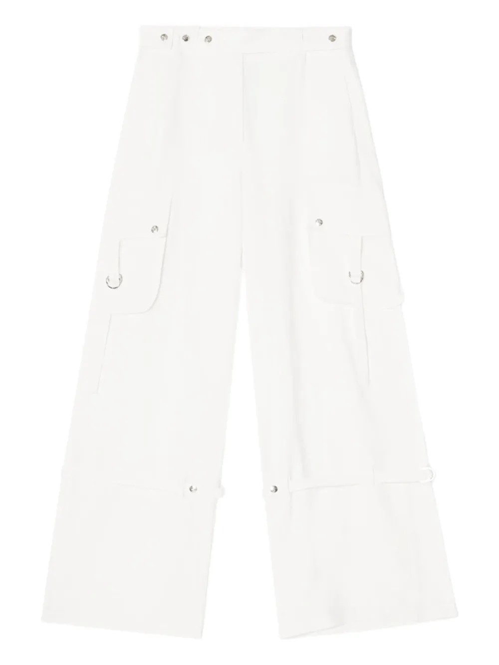 Teurn Studios cargo-pocket strap-detail trousers - Bianco