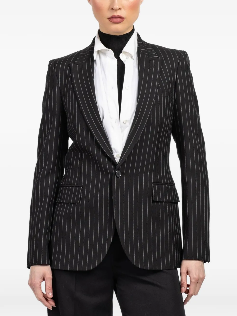 Nili Lotan pinstripe tailored blazer - Nero