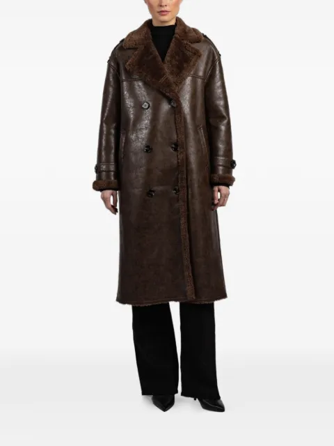 tensione in faux-leather coat