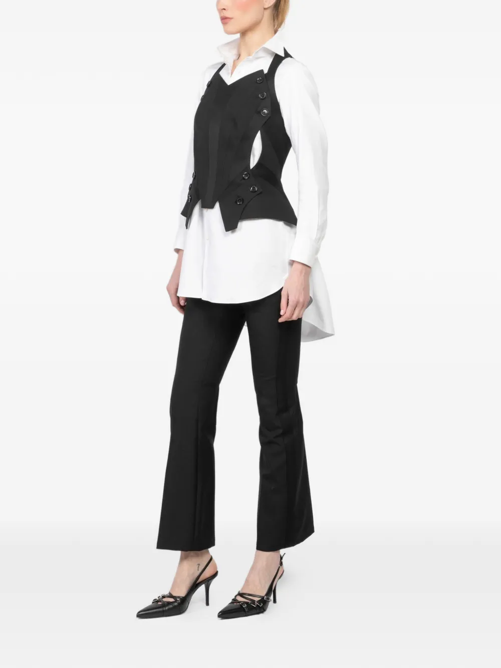  Shiro Sakai Buttoned Neo Vest - Black 