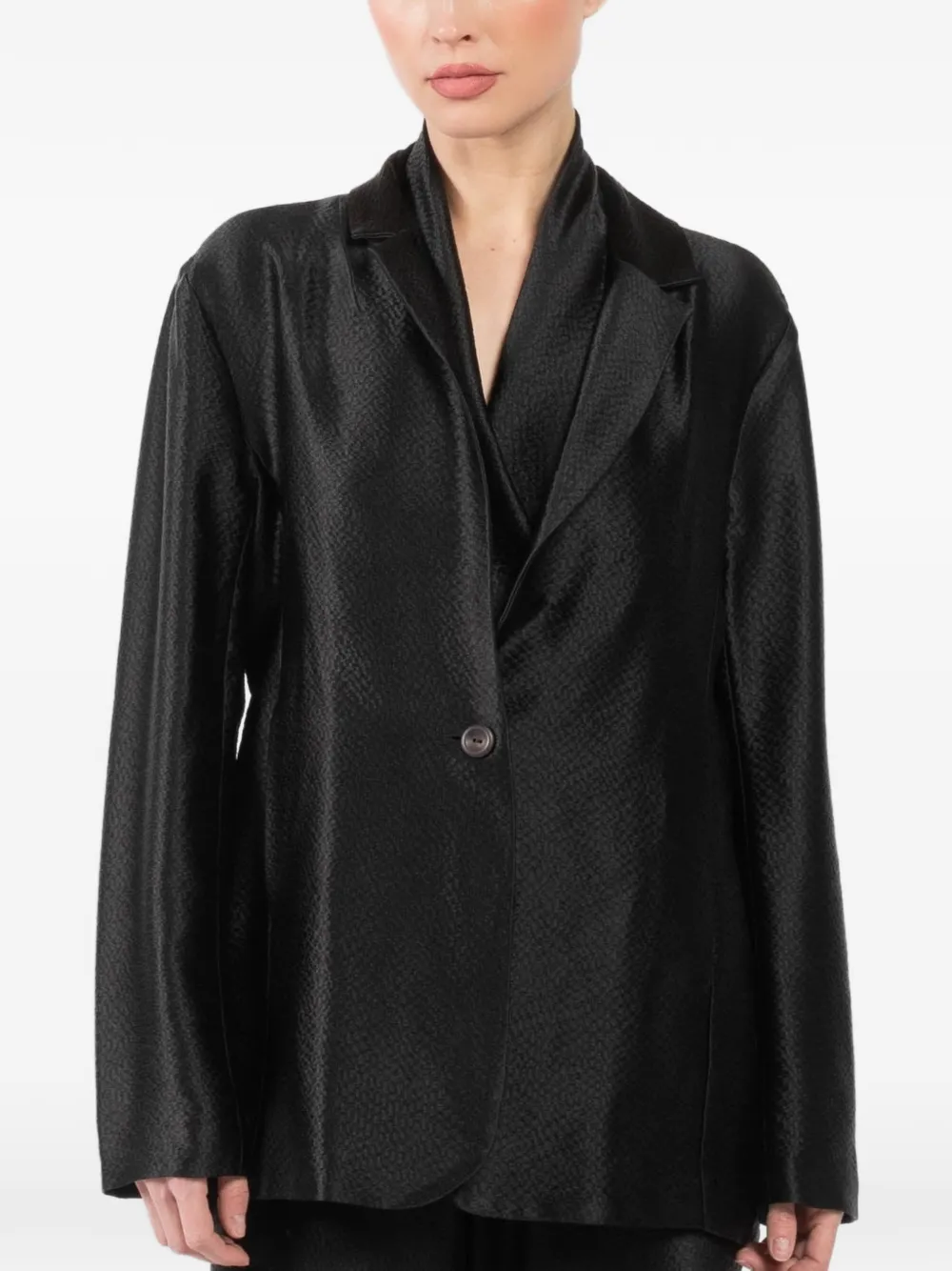 Peter Cohen silk single-breasted blazer - Nero