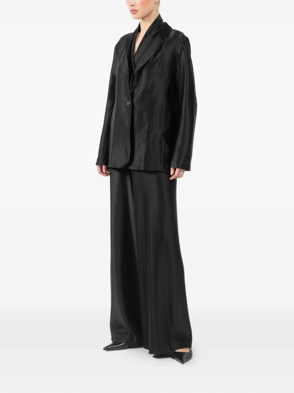 Silk Single-Breasted Blazer