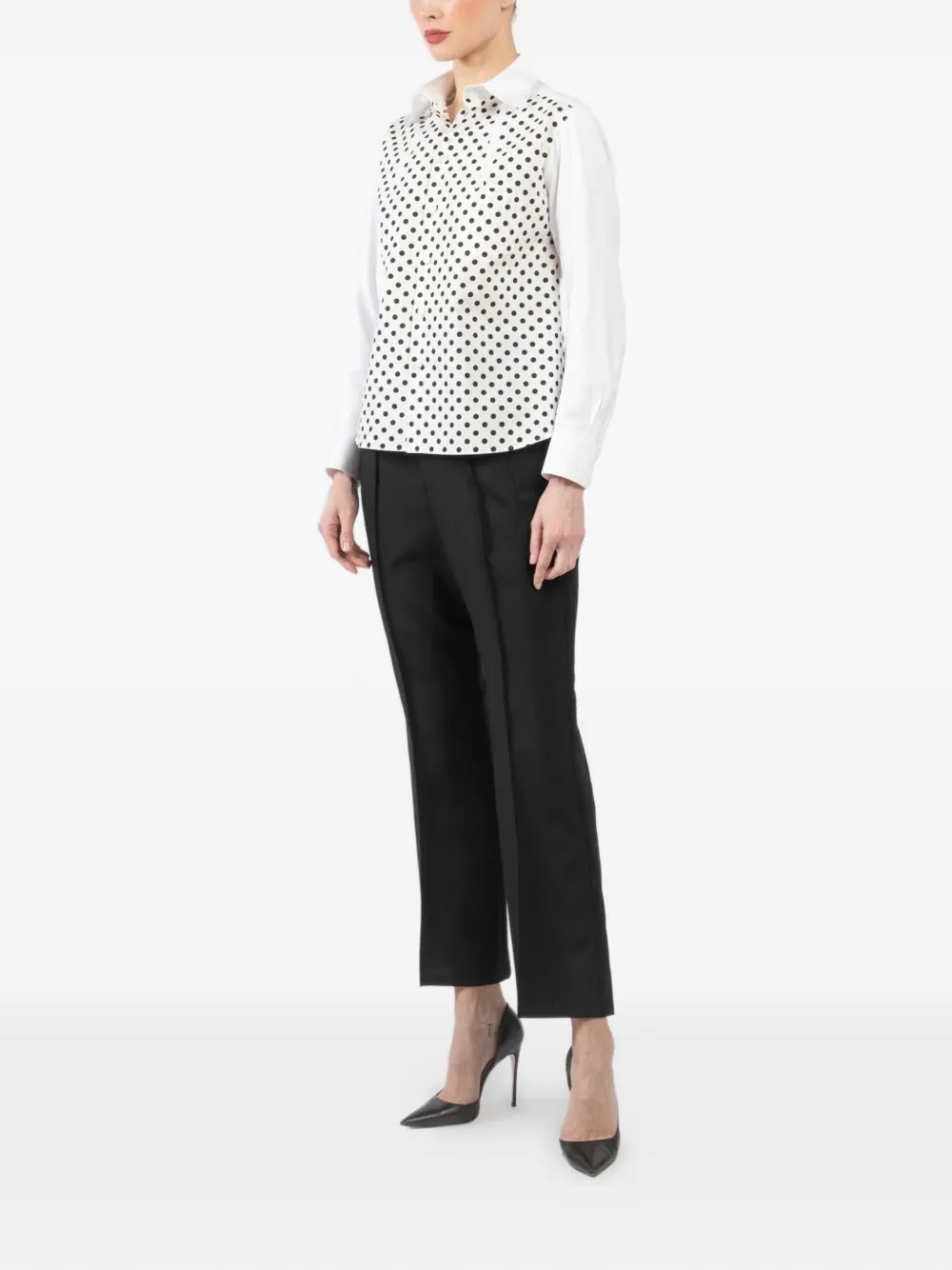 Shiro Sakai Blouse met stippen Wit