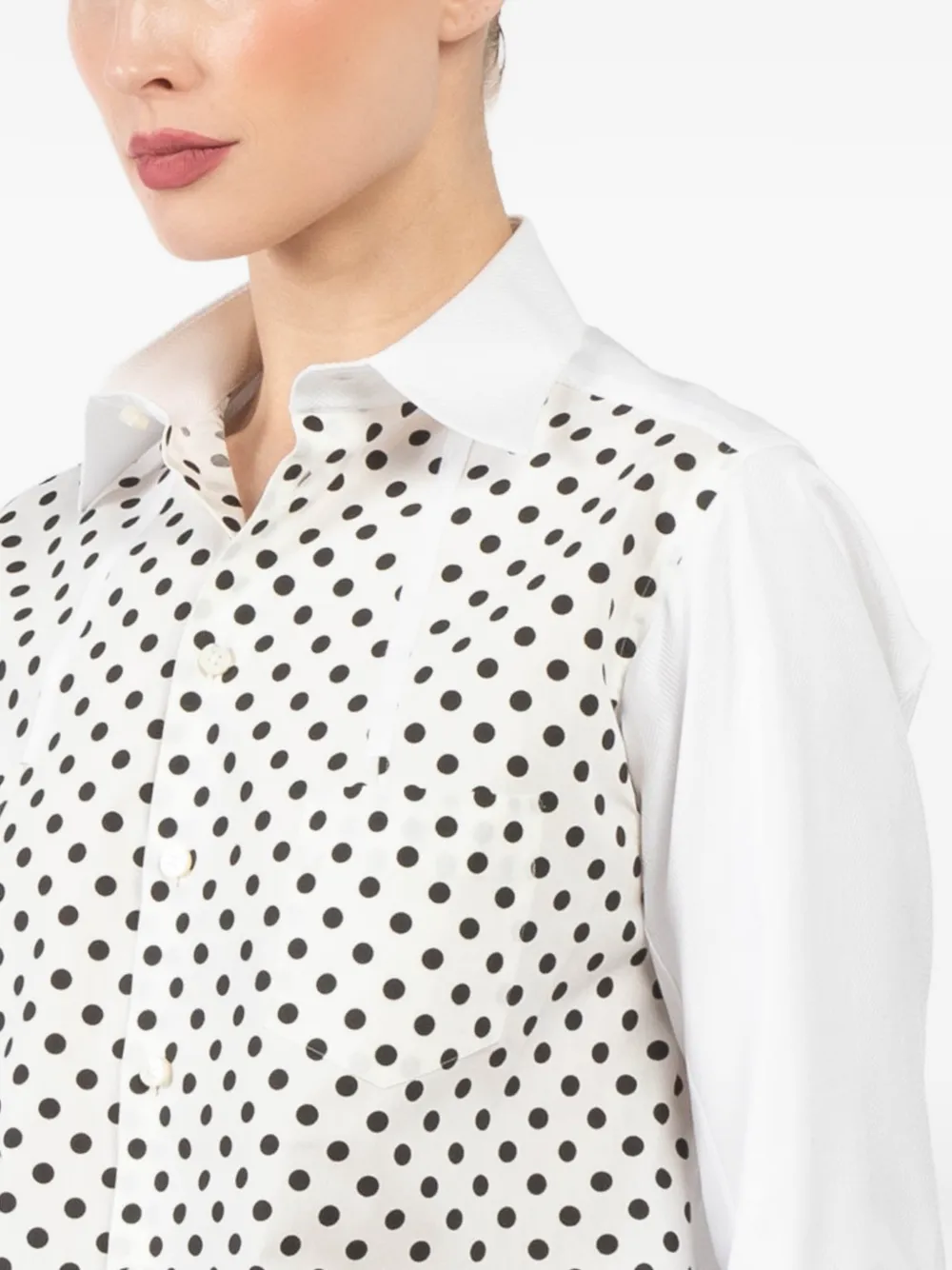 Shiro Sakai Blouse met stippen Wit