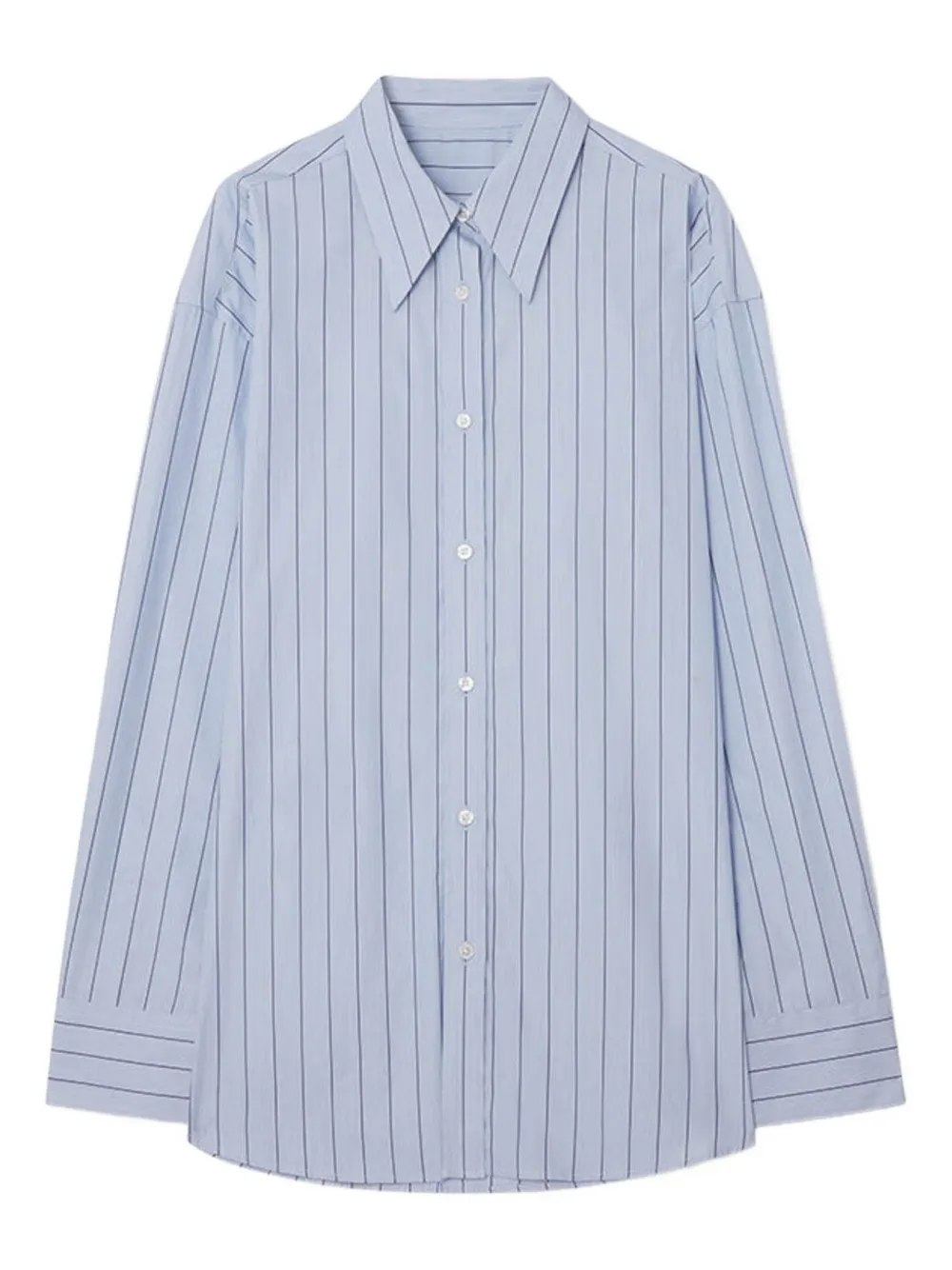 Teurn Studios Roomy pinstripe print shirt - Blu