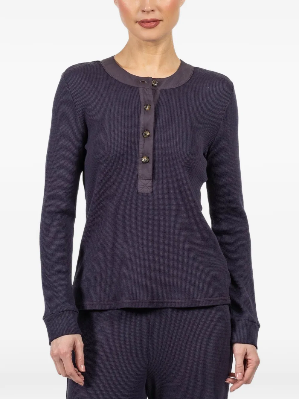 Xirena buttoned long-sleeved T-shirt - Grigio