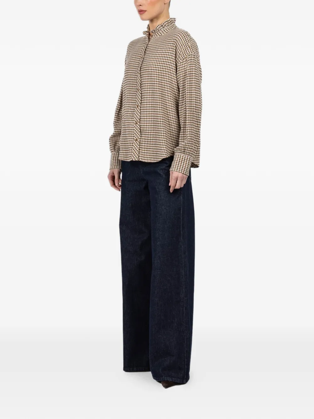  Xirena Jensen Check-pattern Shirt - Neutrals 