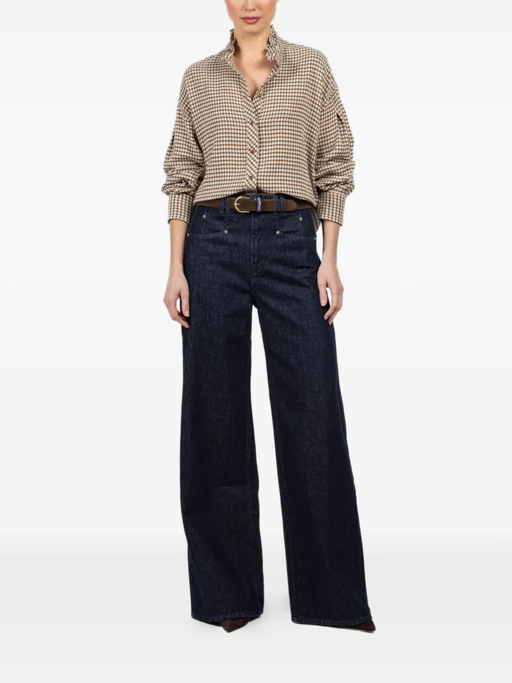 Xirena Jensen check-pattern shirt - Beige