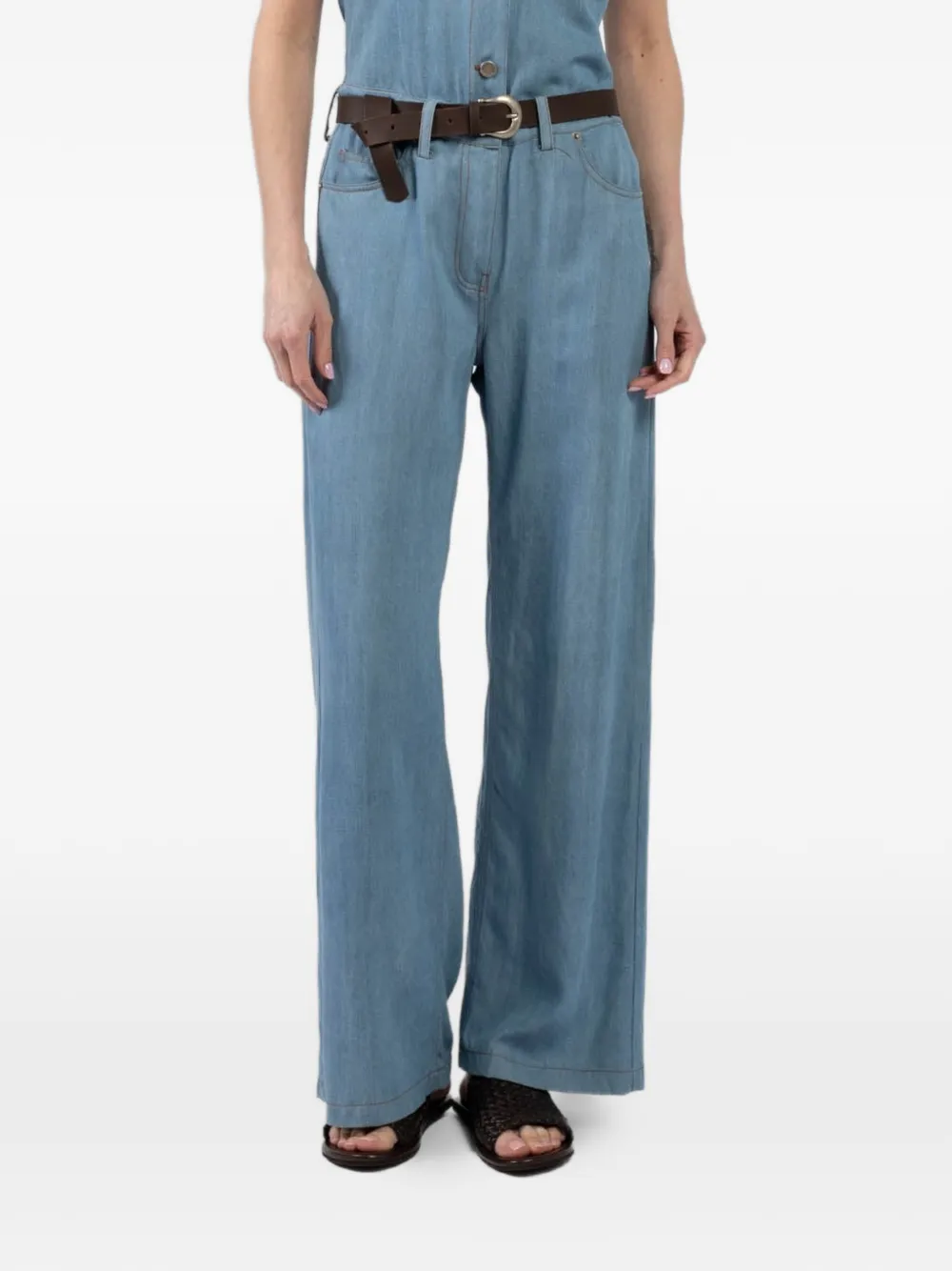 tensione in sleeveless denim jumpsuit | Blue | Image 1