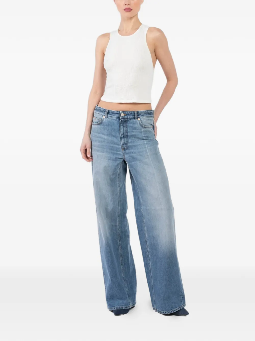 Teurn Studios whiskering-detail boyfriend jeans - Blauw