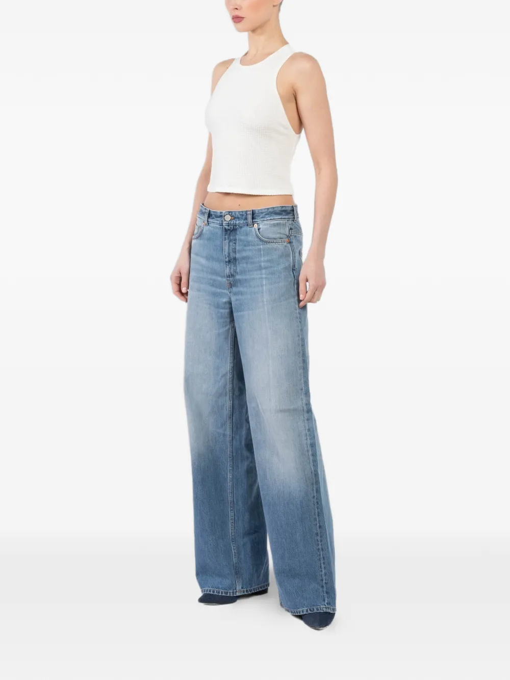  Teurn Studios Whiskering-detail Boyfriend Jeans - Blue 