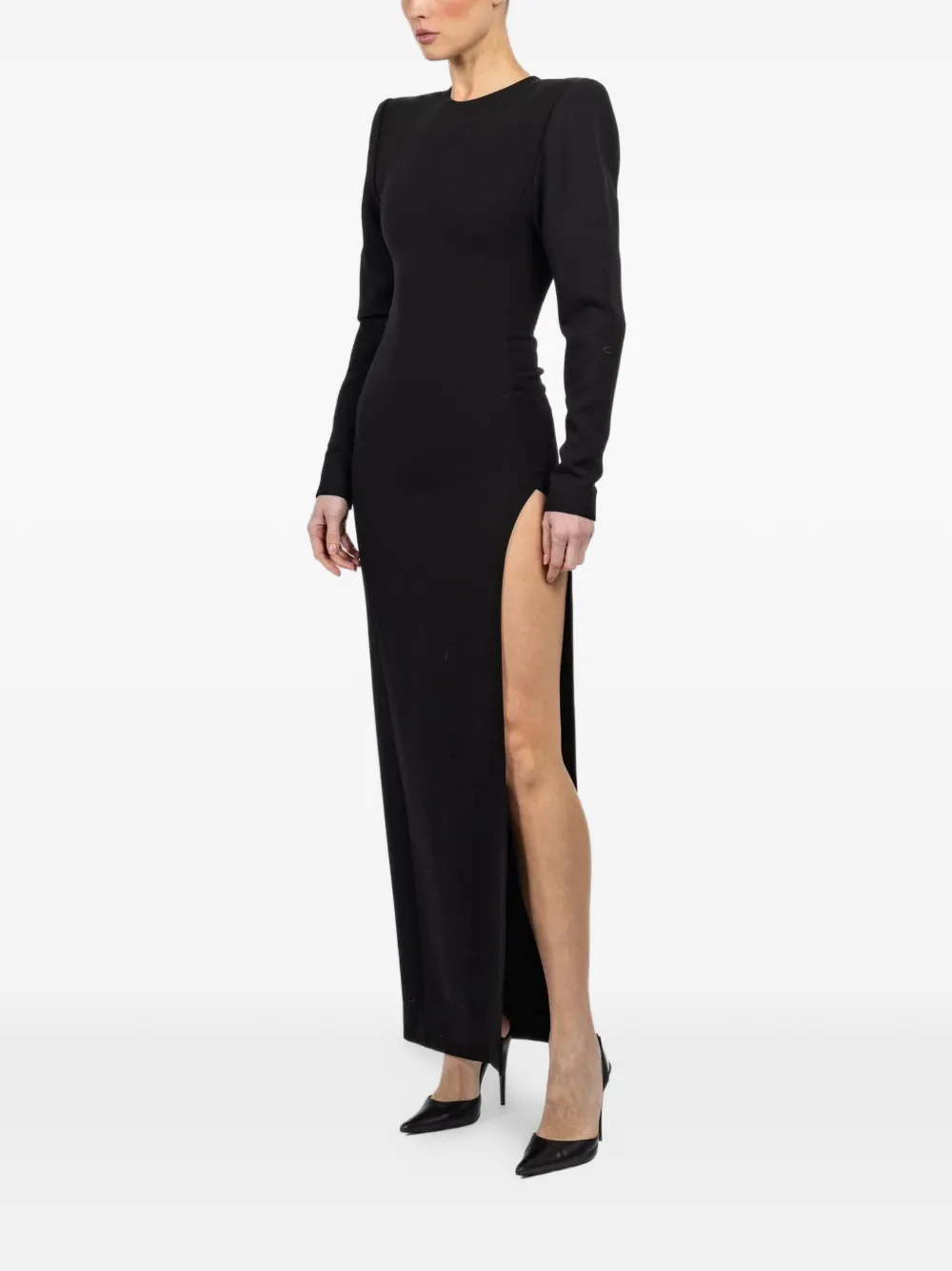 Shoulder-Pad Maxi Dress