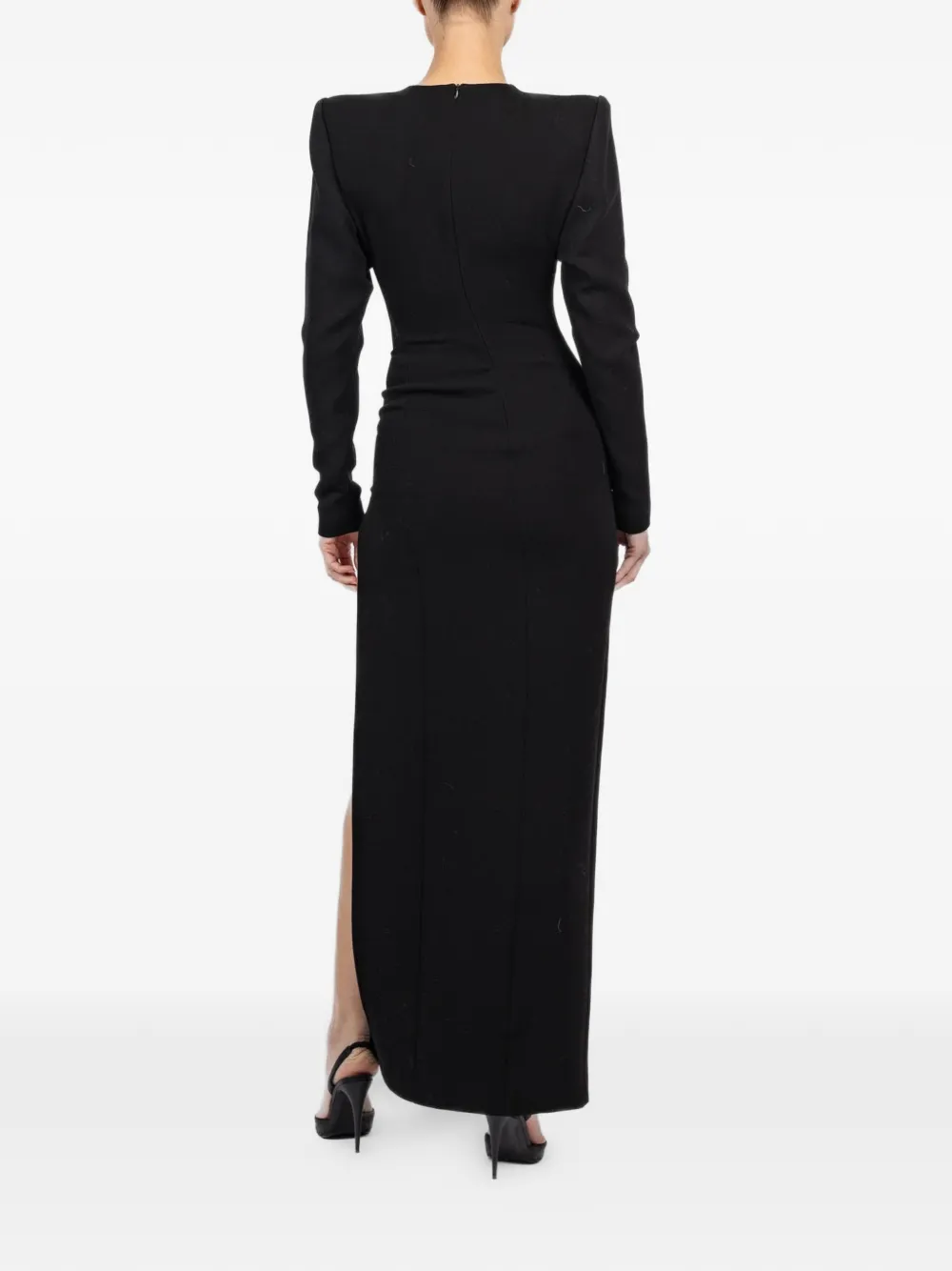 Shoulder-Pad Maxi Dress