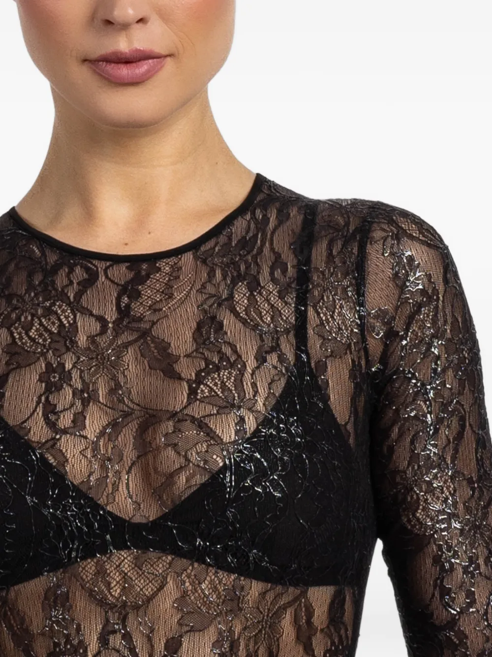 WARDROBE.NYC Bodysuit met lange mouwen Zwart