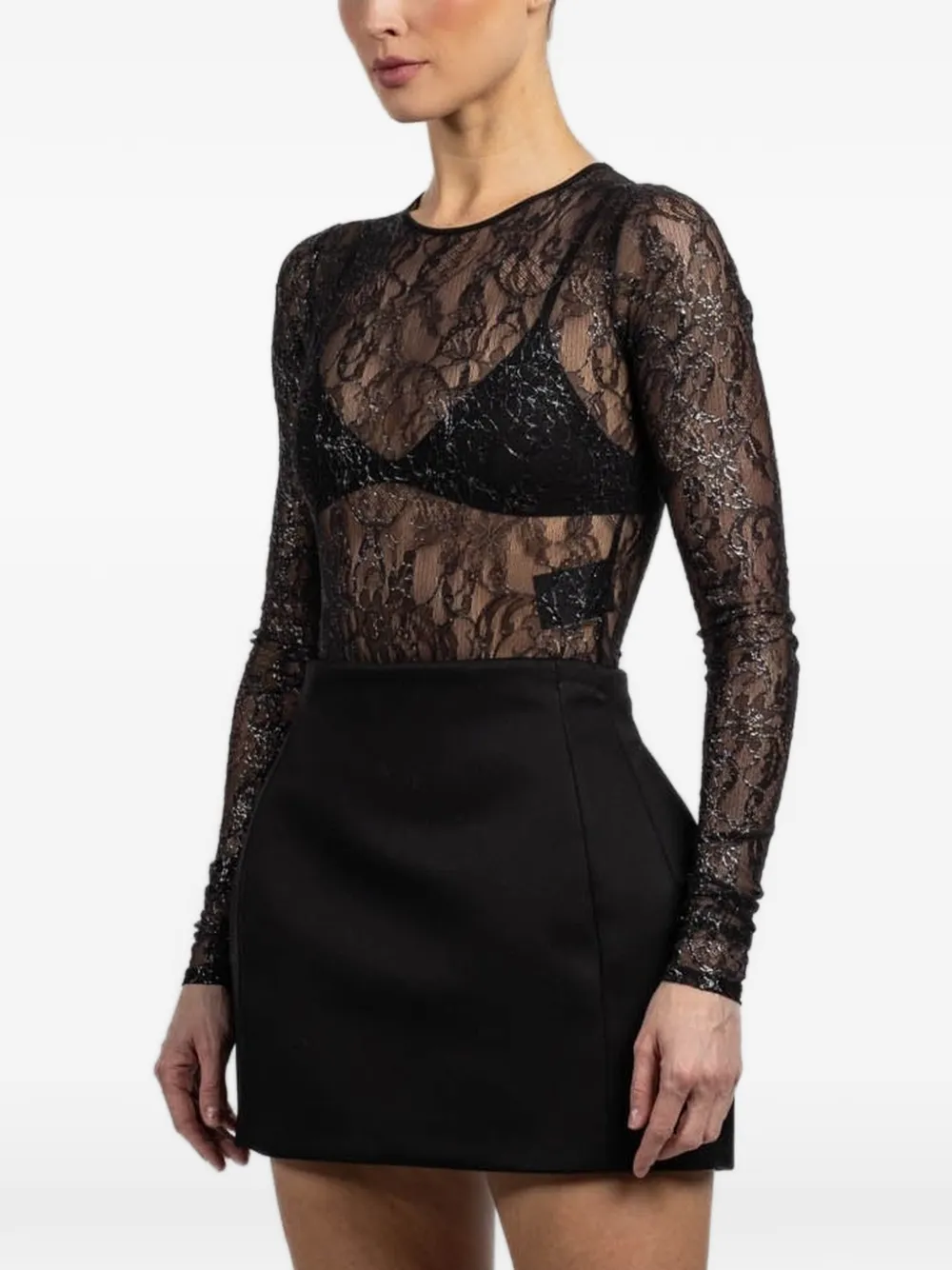 WARDROBE.NYC Bodysuit met lange mouwen Zwart