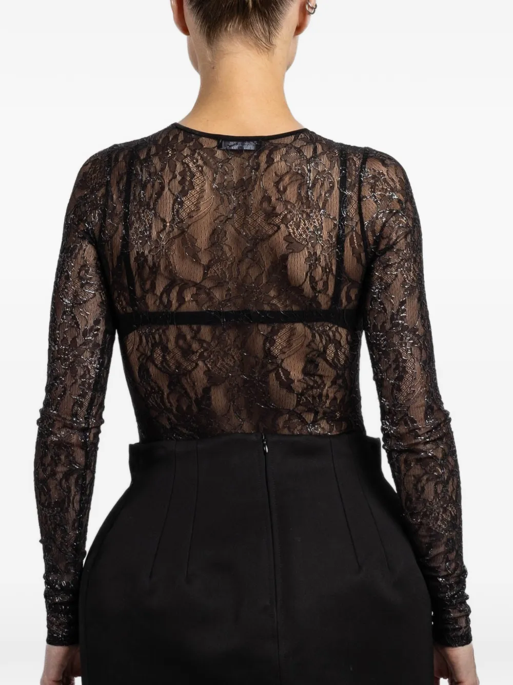 WARDROBE.NYC Bodysuit met lange mouwen Zwart