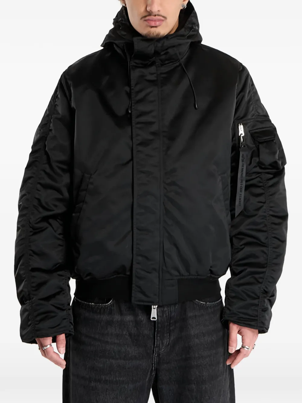 Alpha Industries N-2B Base hooded zip jacket – Black