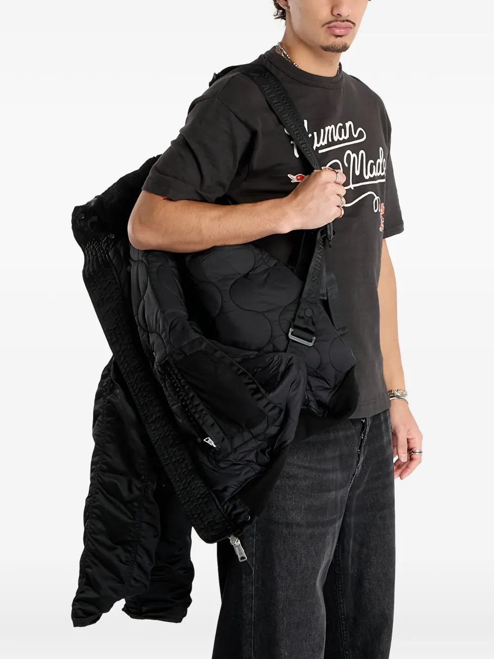 Alpha Industries N-2B Base jack met capuchon en rits Zwart