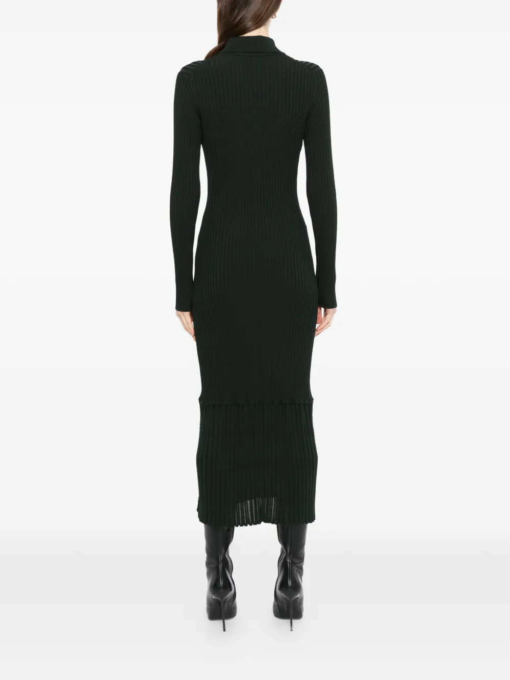 Proenza Schouler Sunburst geribbelde midi-jurk Groen
