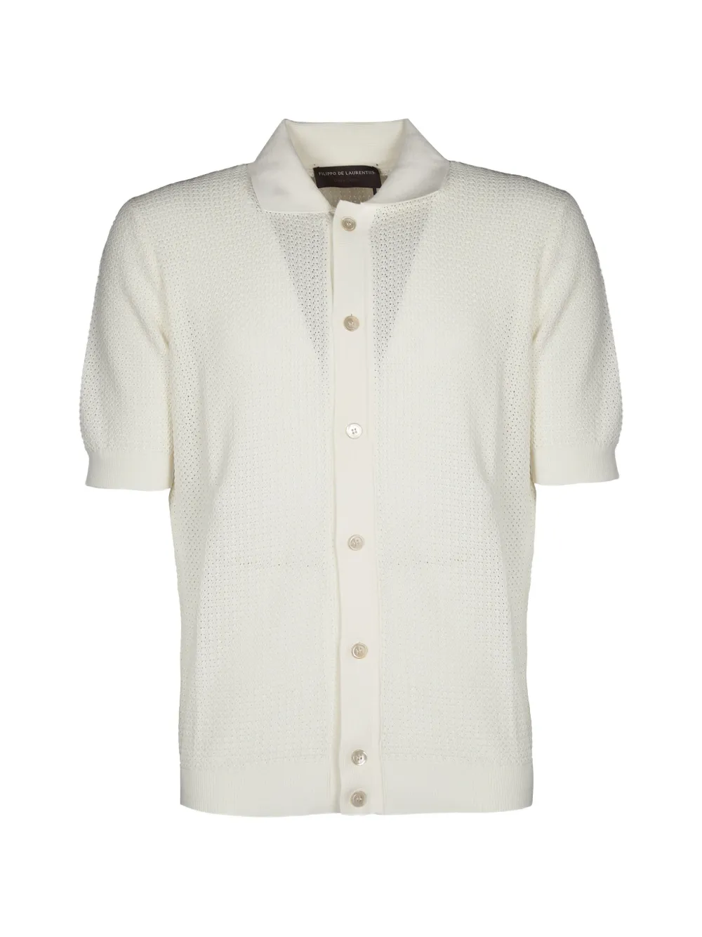 Filippo De Laurentiis open-knit short-sleeves shirt - Weiß