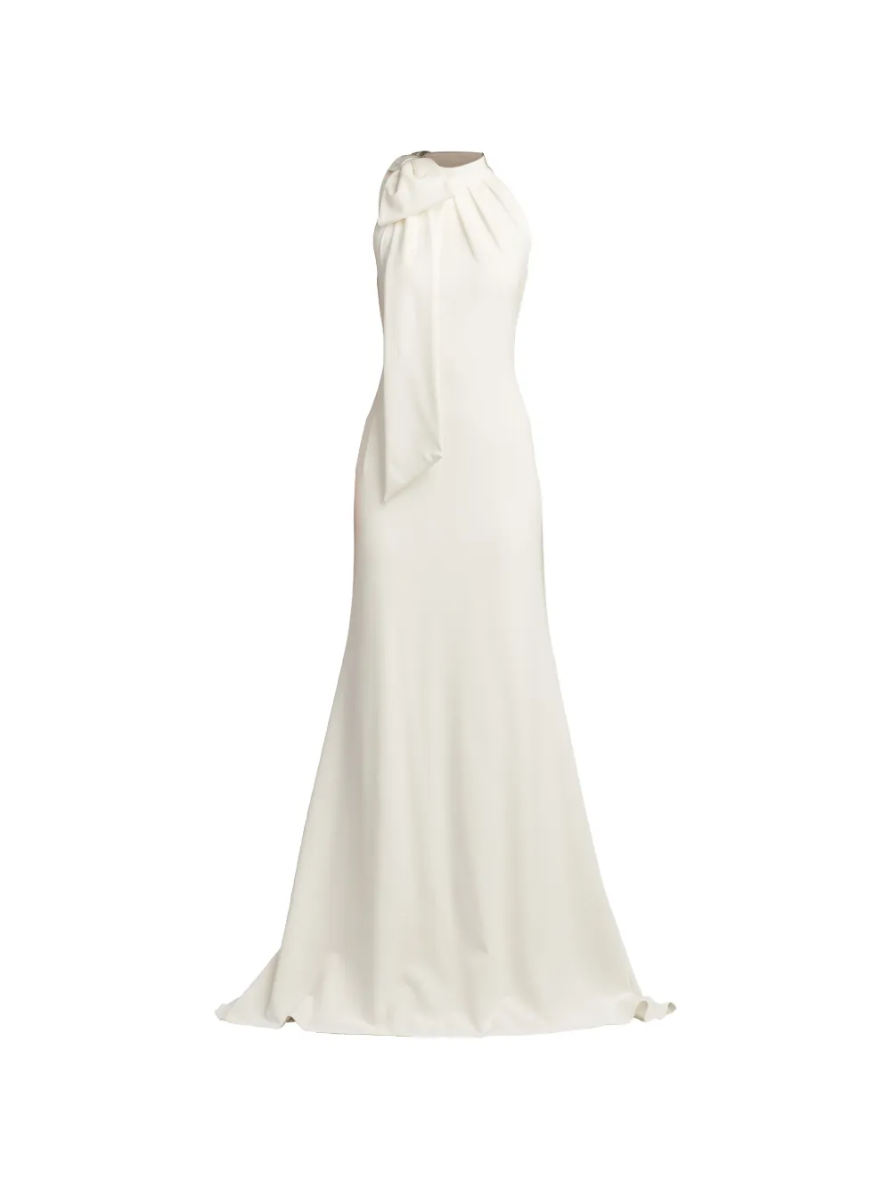 Tadashi Shoji bow-detail halterneck maxi dress - Toni neutri