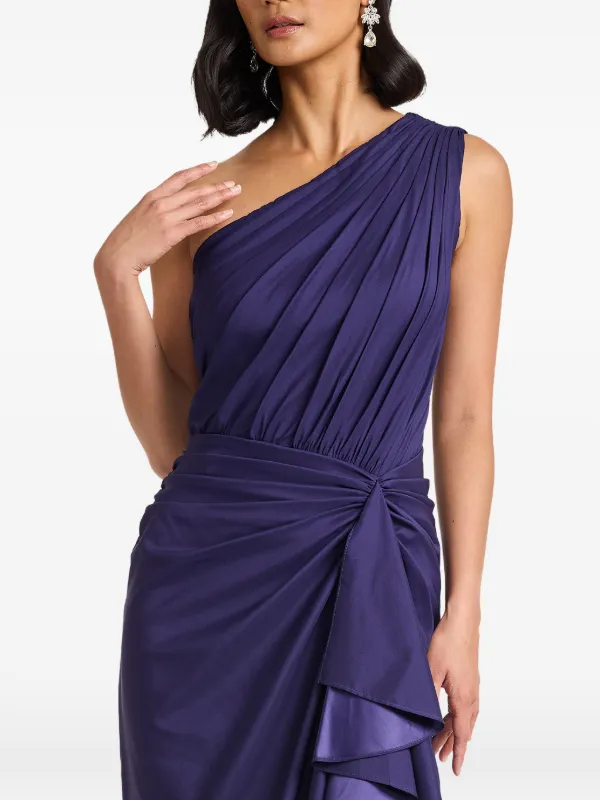 Tadashi Shoji One-Shoulder Ruffled Maxi Dress - Purple