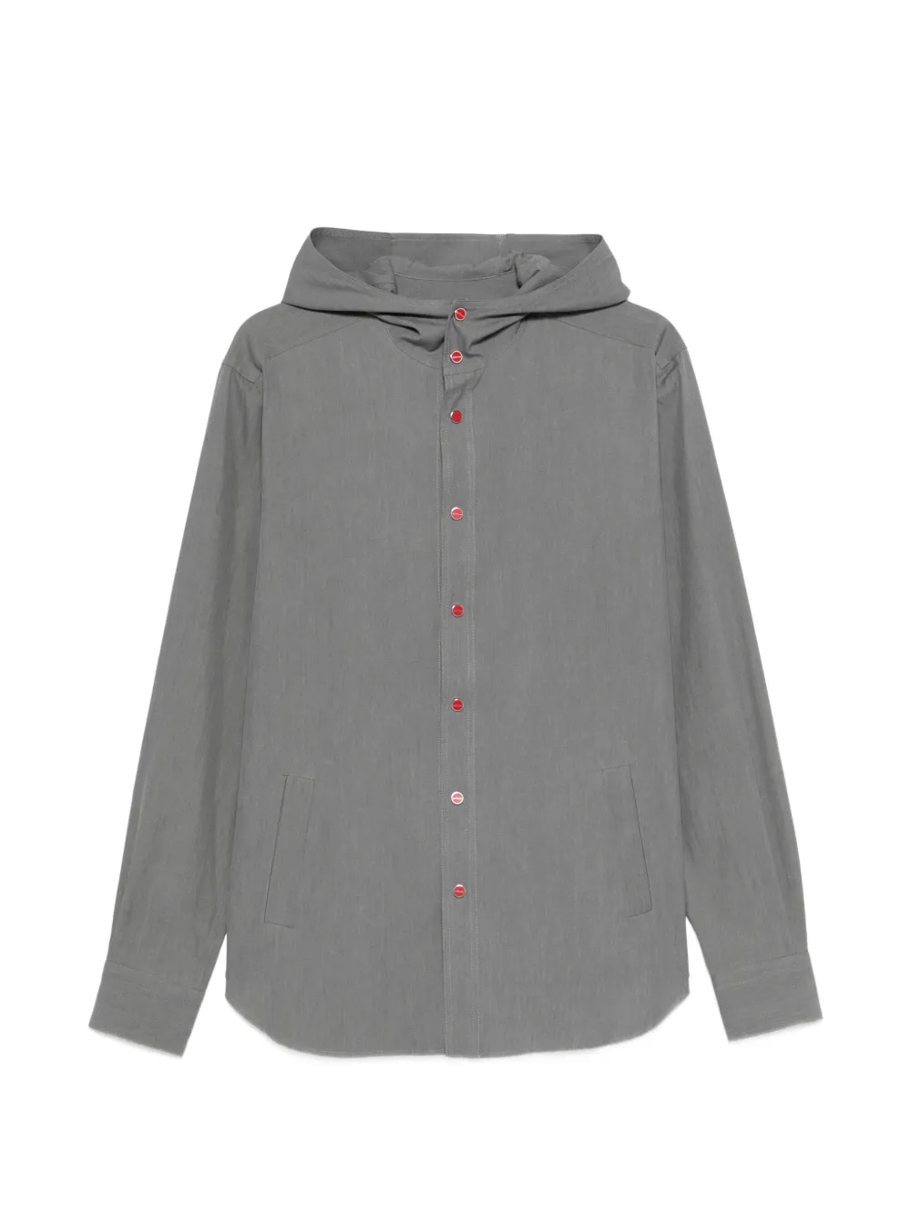 Kiton hooded buttoned shirt - Grigio