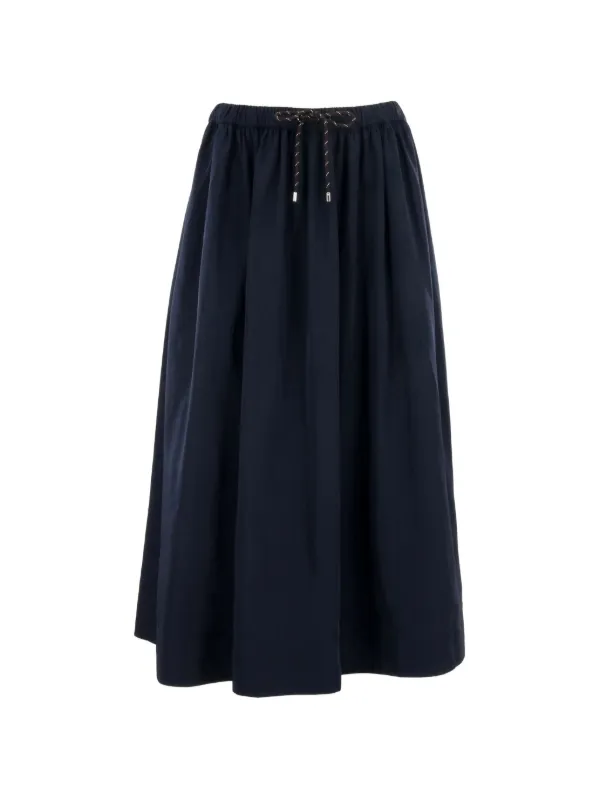 Veronica Beard Bates Drawstring Midi Skirt in Blue