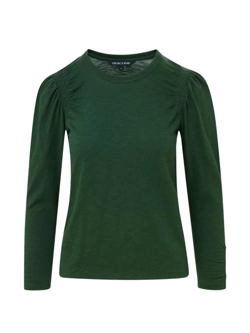 Veronica Beard Bouvet long-sleeve gathered T-shirt - Verde