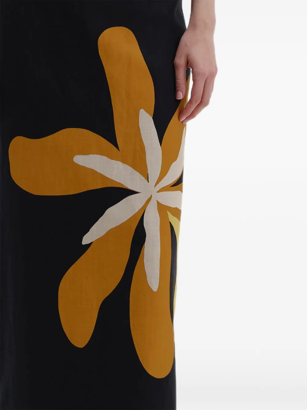  Cala De La Cruz Bruna Floral Maxi Skirt - Black 