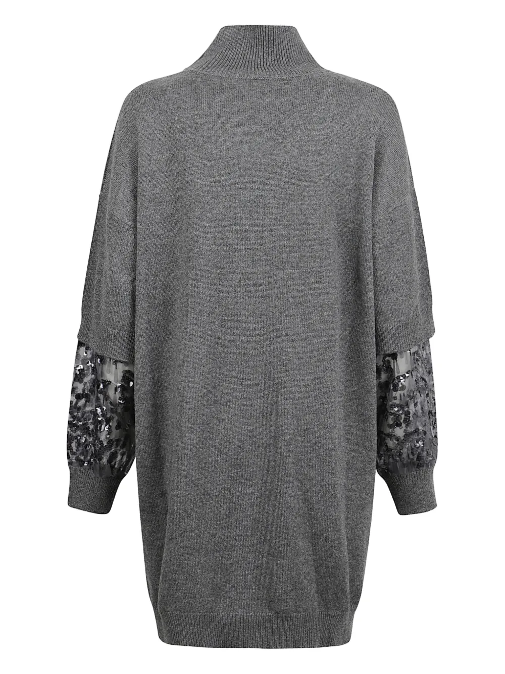 Brunello Cucinelli high-neck sequin mini dress - Grijs