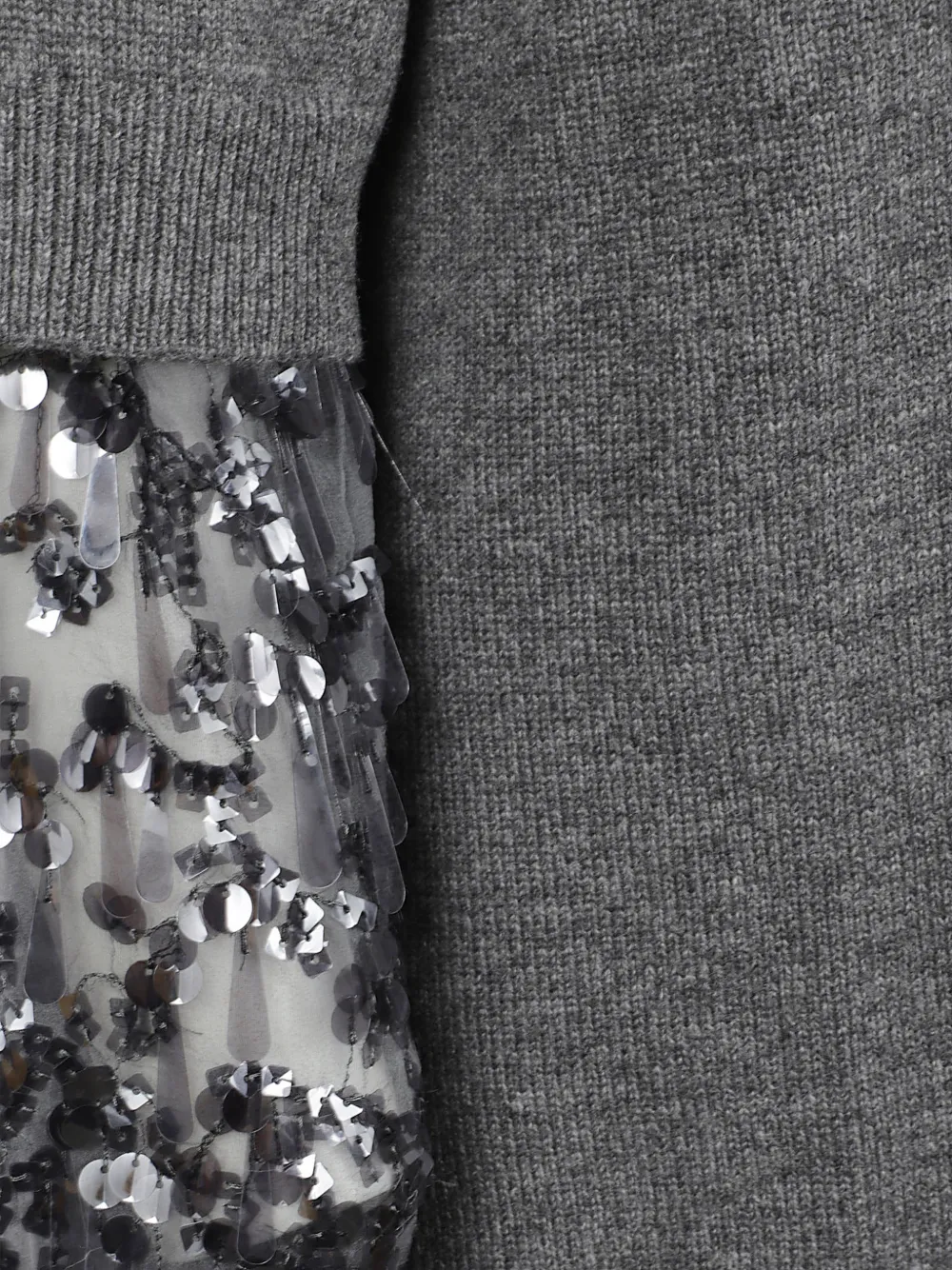 Brunello Cucinelli Mini-jurk met hoge hals en pailletten Grijs