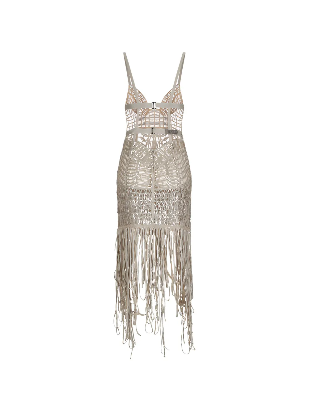 The Attico sequinned fringed dress - Zilver