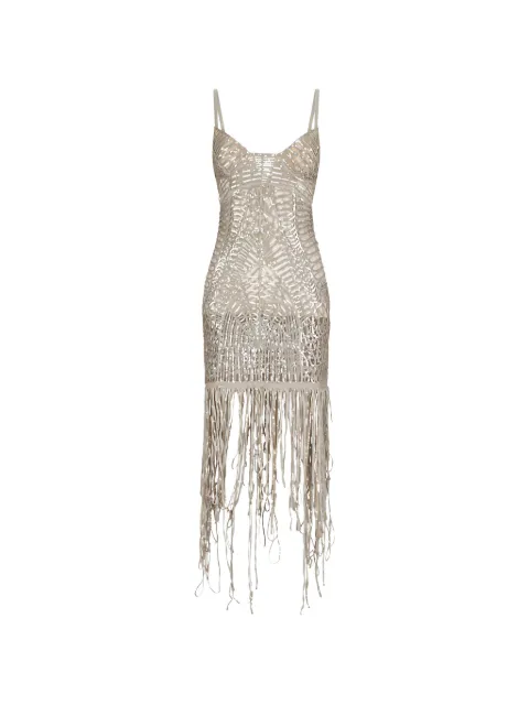 The Attico sequinned fringed dress