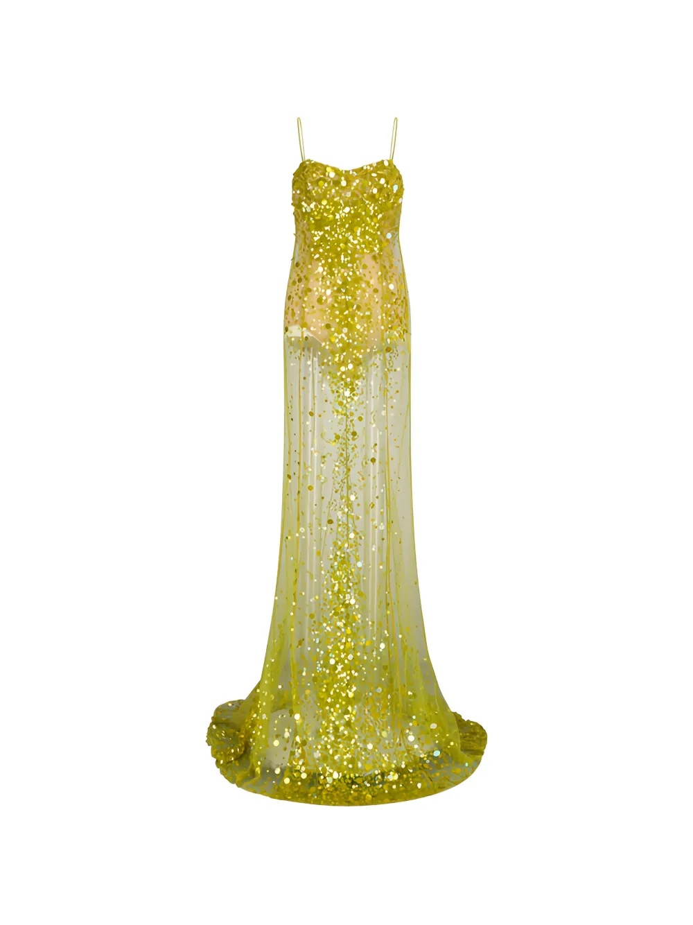 The Attico sequinned tulle gown - Giallo