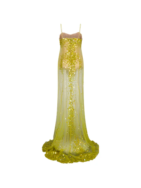 attico gold dress The Attico Women's Sequin Embellished Mini Dress - Natural