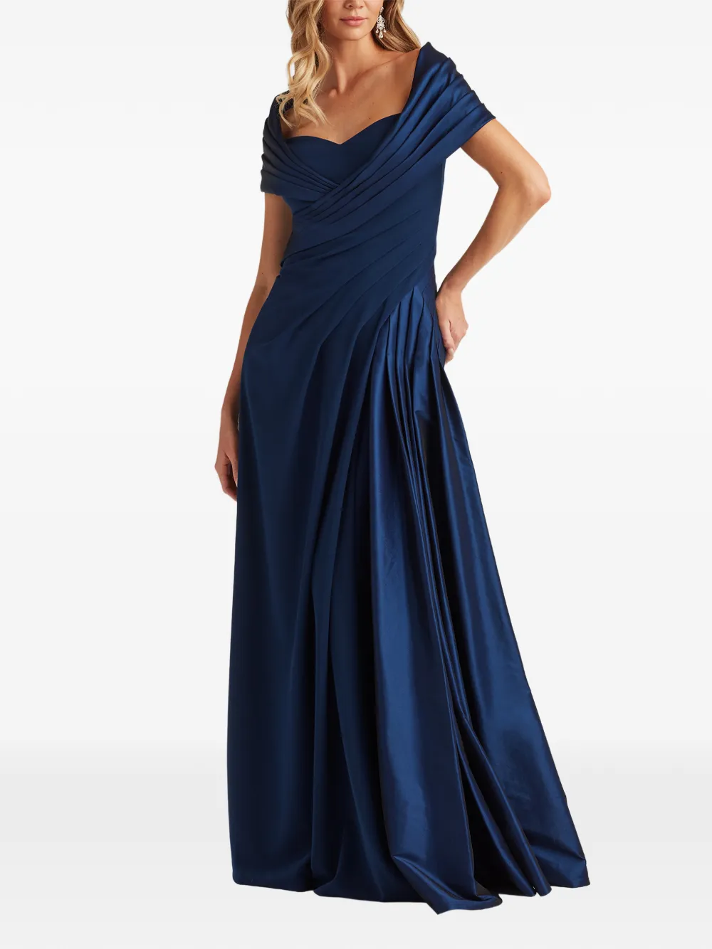 Tadashi Shoji Geplooide maxi-jurk Blauw