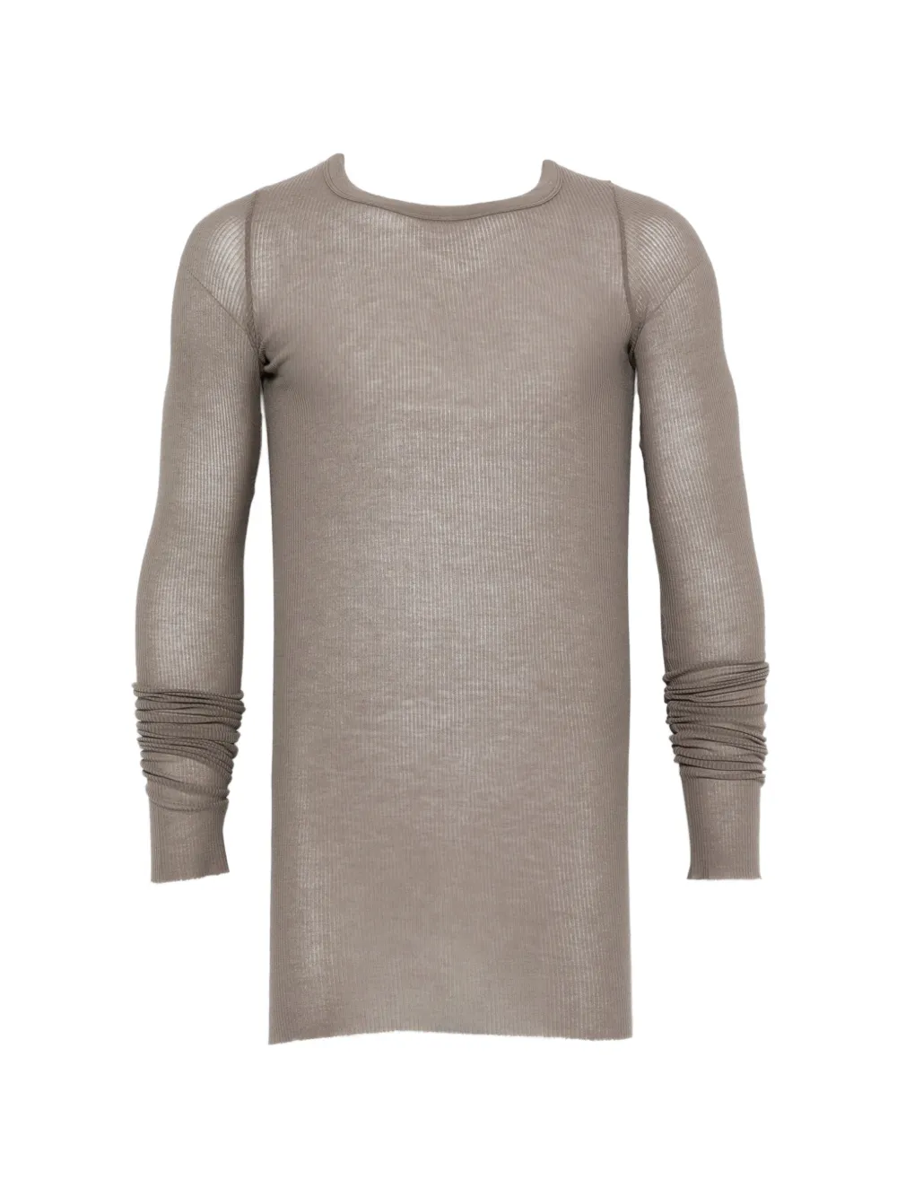 Rick Owens ribbed long-sleeve T-shirt - Grigio