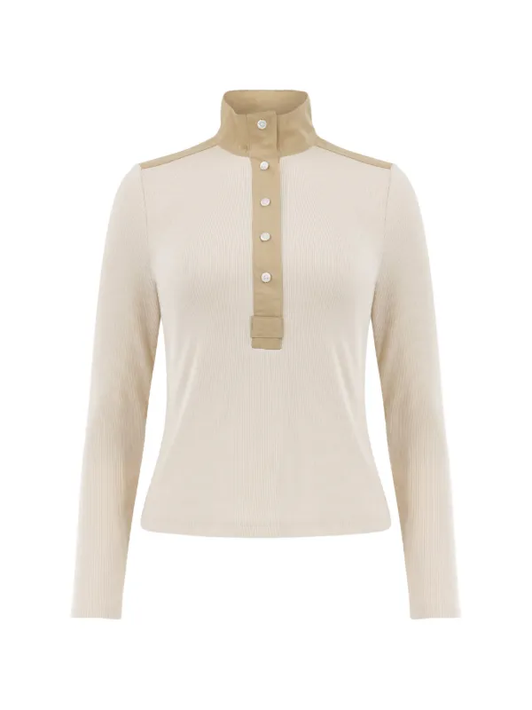 Veronica Beard Reynart Button-detail Sweater in Neutrals
