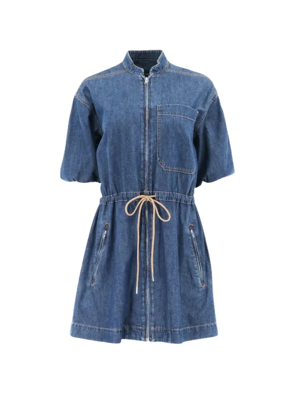 veronica beard denim mini dress Veronica Beard Raymond Denim Mini Dress | Midnight Wash