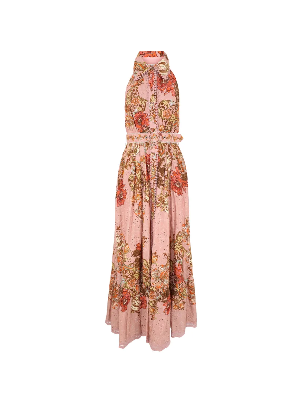 Hemant And Nandita buckle-belt floral dress - Rosa